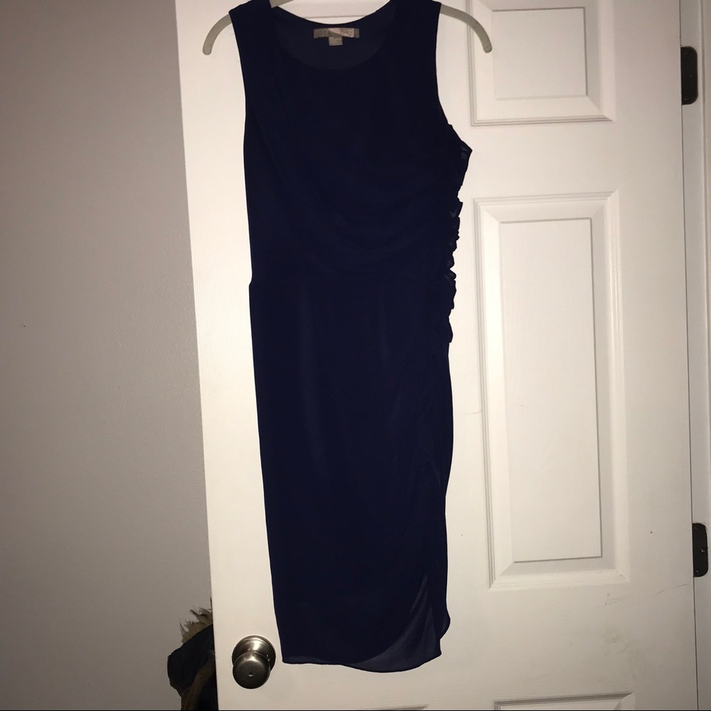 🔥Blue dress with ruffles on side
